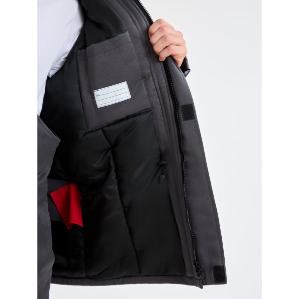 Костюм зимний Труженик-Ультра-2 СОП (тк.Смесовая,210) п/к, т.серый/красный