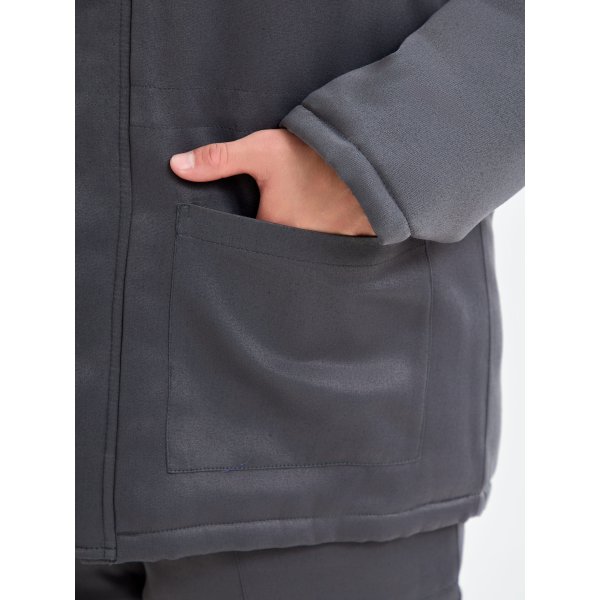 Костюм зимний Труженик-Ультра-2 СОП (тк.Смесовая,210) п/к, т.серый/красный