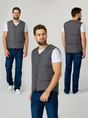 Жилет утепленный Комфорт (тк.Таслан), т.серый