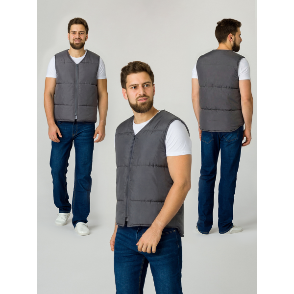 Жилет утепленный Комфорт (тк.Таслан), т.серый