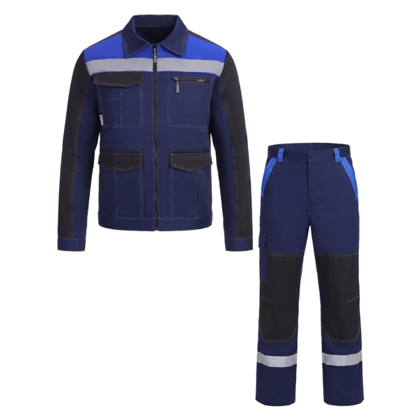 Костюм ProfLineBase-1 (тк.Твил,210) брюки, т.синий/черный/васильковый
