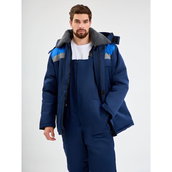 Костюм зимний Квайл-2 СОП  (тк.Смесовая,210) п/к, т.синий/васильковый