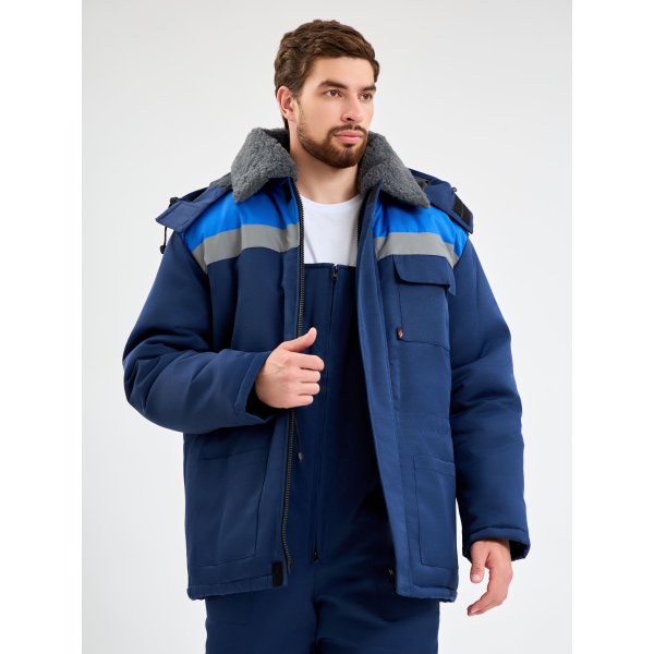 Костюм зимний Квайл-2 СОП  (тк.Смесовая,210) п/к, т.синий/васильковый