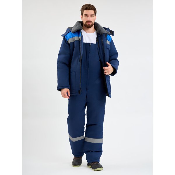 Костюм зимний Квайл-2 СОП  (тк.Смесовая,210) п/к, т.синий/васильковый