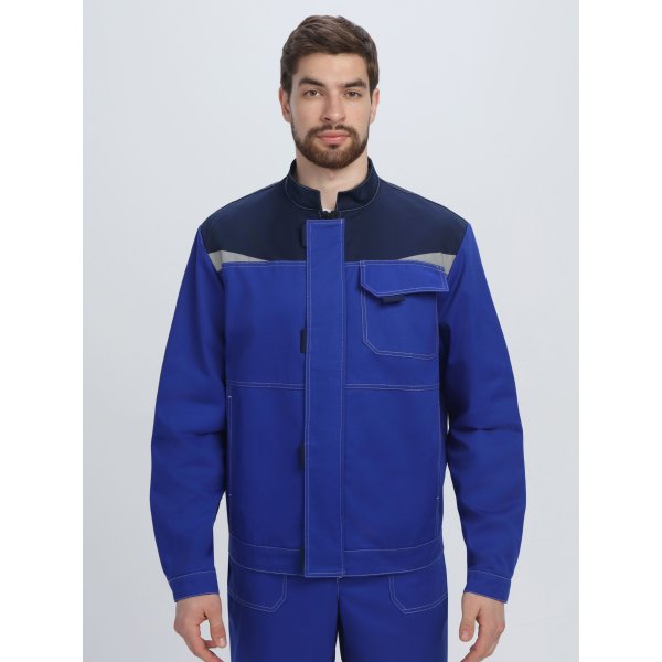 Костюм Строй-1 CH МВО (тк.Смесовая,280) брюки, васильковый/т.синий