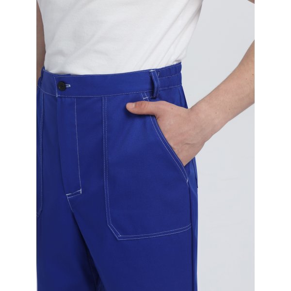 Костюм Строй-1 CH МВО (тк.Смесовая,280) брюки, васильковый/т.синий