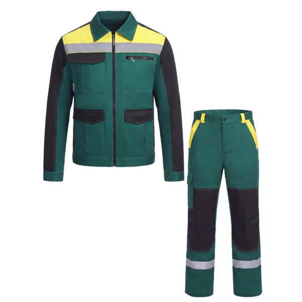 Костюм ProfLineBase-1 (тк.Твил,210) брюки, зеленый/черный/желтый