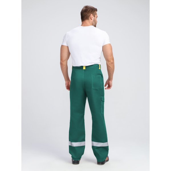 Костюм ProfLineBase-1 (тк.Твил,210) брюки, зеленый/черный/желтый