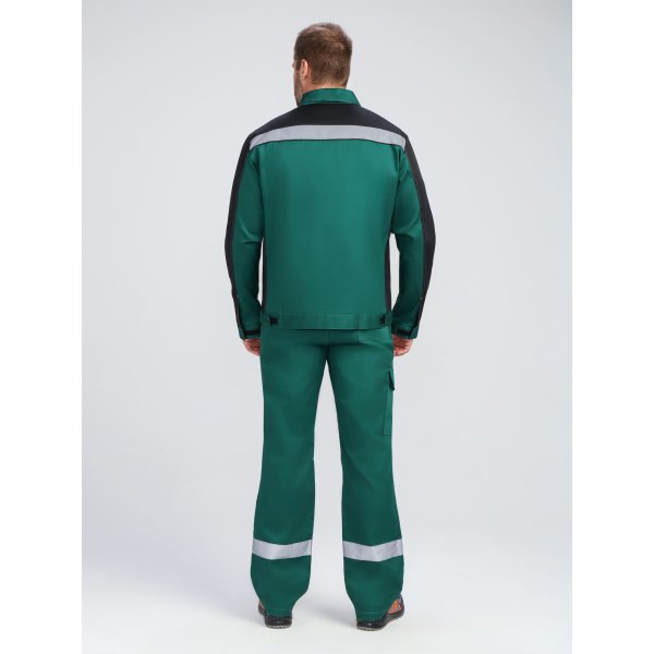Костюм ProfLineBase-1 (тк.Твил,210) брюки, зеленый/черный/желтый