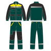 Костюм ProfLineBase-1 (тк.Твил,210) брюки, зеленый/черный/желтый
