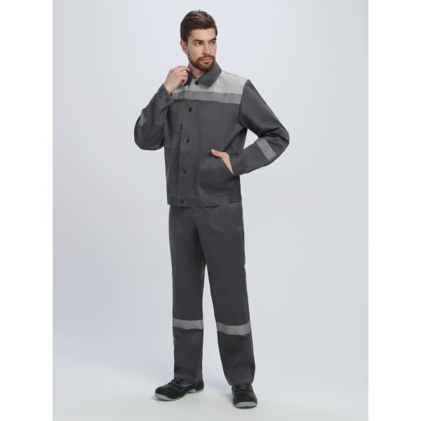 Костюм Лигор-1 СОП (тк.Смесовая,210) брюки, т.серый/св.серый