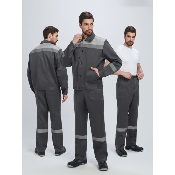 Костюм Лигор-1 СОП (тк.Смесовая,210) брюки, т.серый/св.серый