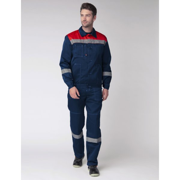 Костюм Лигор-1 СОП (тк.Смесовая,210) брюки, т.синий/красный