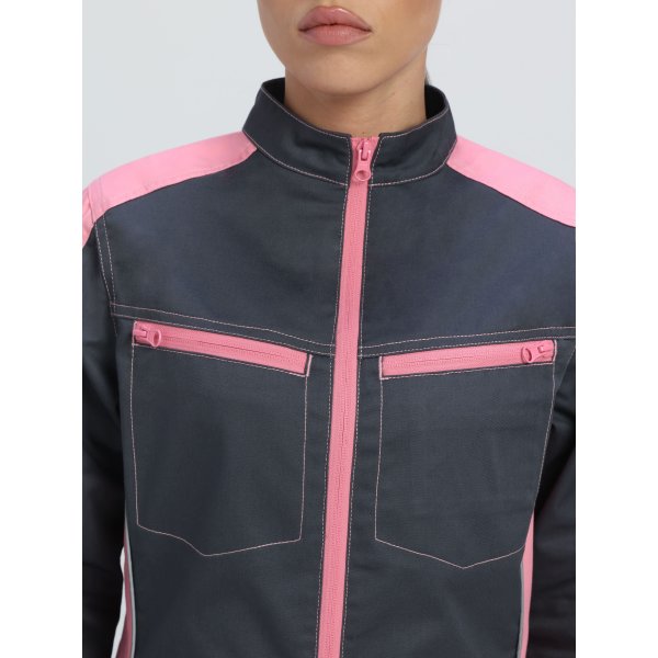 Костюм женский ProfLineSpecialist-1 (тк.Смесовая,240) брюки, серый/розовый