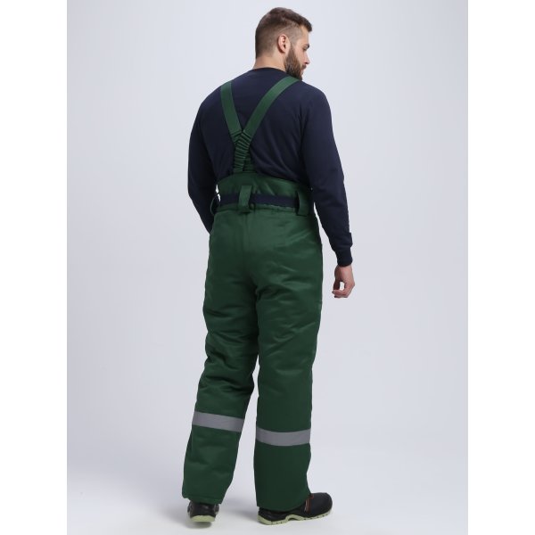 Костюм зимний Квайл-1 СОП (тк.Смесовая,210) брюки, т.зеленый/желтый