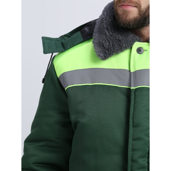 Костюм зимний Квайл-1 СОП (тк.Смесовая,210) брюки, т.зеленый/желтый