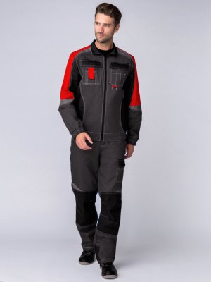 Костюм Вектрон-2 У. (тк.Смесовая,240) п/к, серый/красный/черный