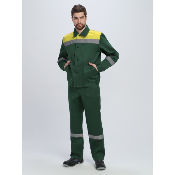 Костюм Лигор-2 СОП (тк.Смесовая,210) п/к, зеленый/желтый
