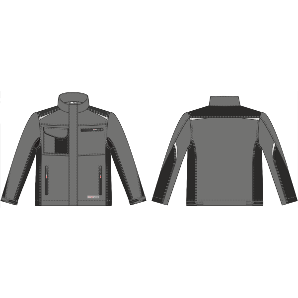 Куртка ProfLineLeader (тк.Хлопок/Спандекс,260), серый/черный