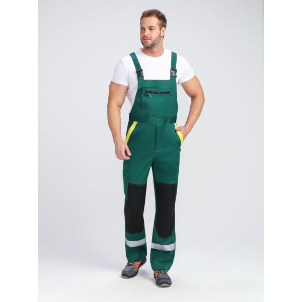 Костюм ProfLineBase-2 (тк.Твил,210) п/к, зеленый/черный/желтый