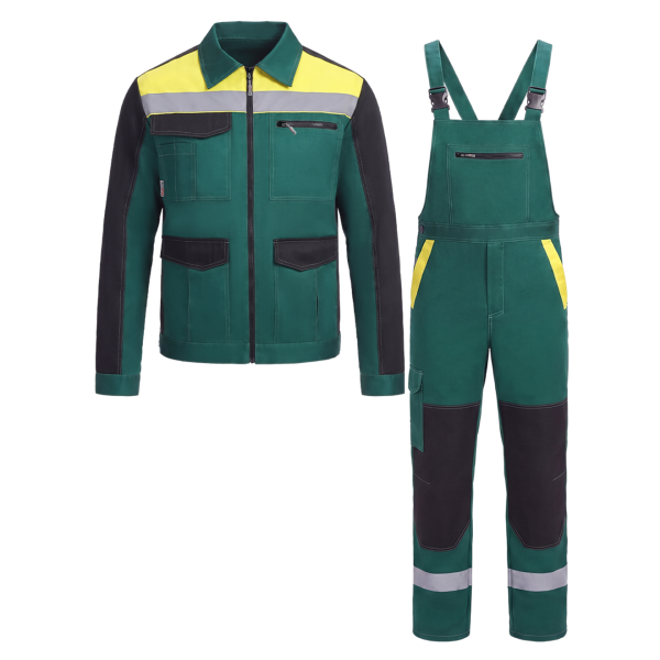 Костюм ProfLineBase-2 (тк.Твил,210) п/к, зеленый/черный/желтый