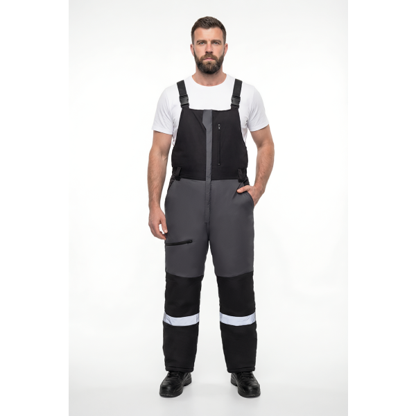 Полукомбинезон зимний ProfLineSpecialist (тк.Мембрана,180), серый/черный
