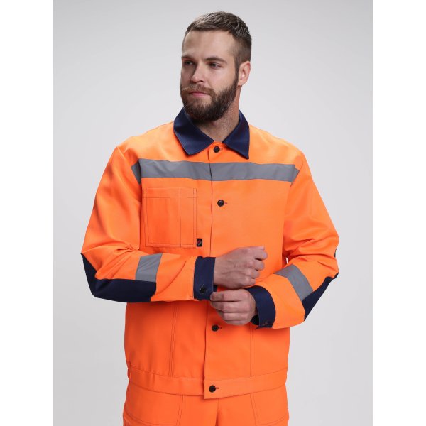 Костюм сигнальный Лигор-2 СОП (тк.Смесовая,210) п/к, оранжевый/т.синий