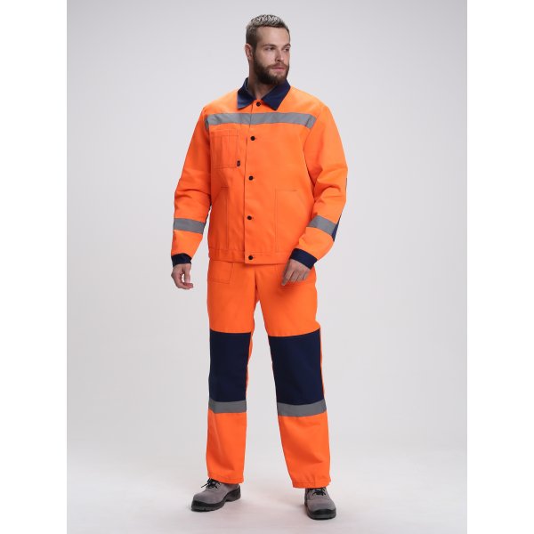 Костюм сигнальный Лигор-2 СОП (тк.Смесовая,210) п/к, оранжевый/т.синий