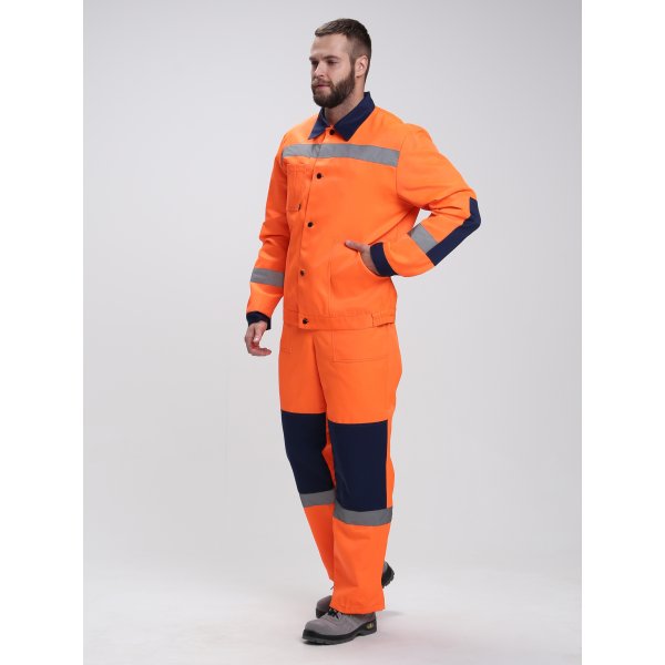 Костюм сигнальный Лигор-2 СОП (тк.Смесовая,210) п/к, оранжевый/т.синий