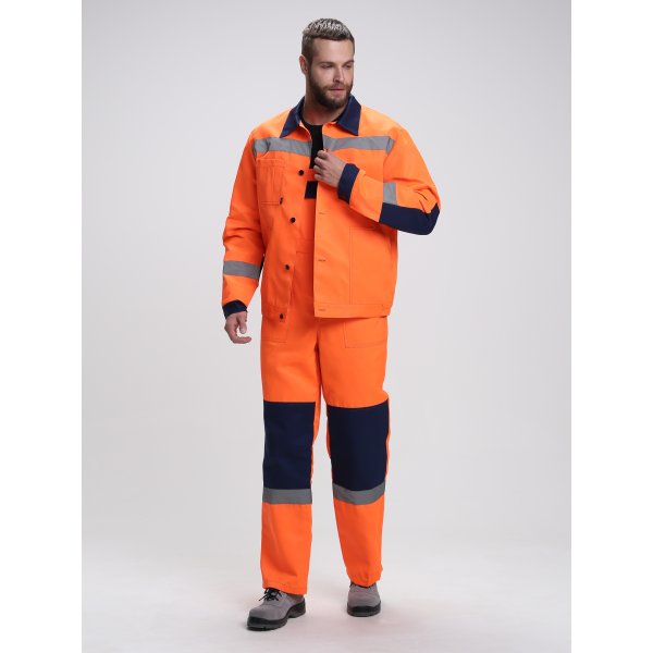 Костюм сигнальный Лигор-2 СОП (тк.Смесовая,210) п/к, оранжевый/т.синий
