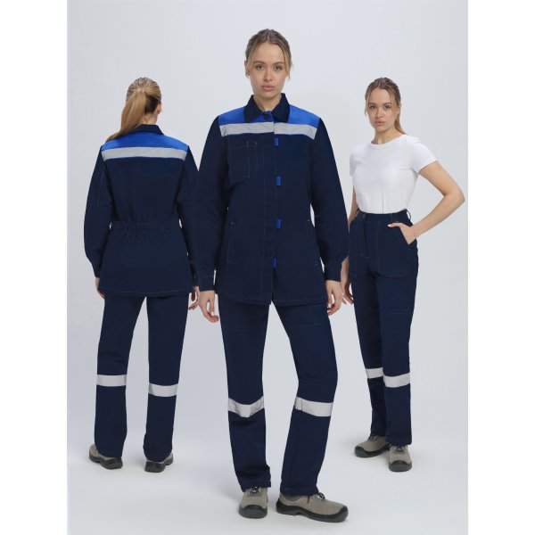 Костюм женский Веснис-1 СОП (тк.Саржа,250) брюки, т.синий/васильковый