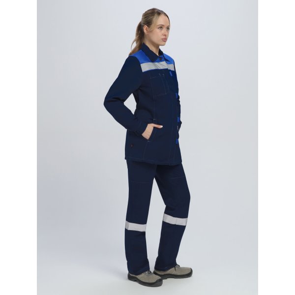 Костюм женский Веснис-1 СОП (тк.Саржа,250) брюки, т.синий/васильковый