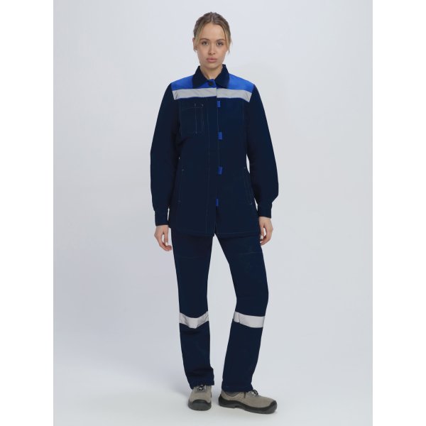 Костюм женский Веснис-1 СОП (тк.Саржа,250) брюки, т.синий/васильковый