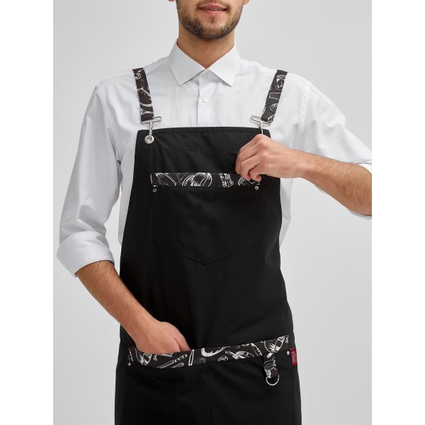 Фартук с грудкой универсальный Прага (тк.Форвард,210), черный (023)