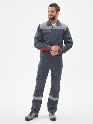 Костюм Флофт-2 СОП У. (тк.Смесовая,210) п/к, т.серый/серый/красный