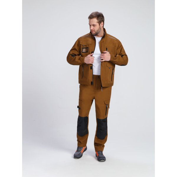 Куртка ProfLineSpecialist (тк.РипСтоп,240), коричневый/черный