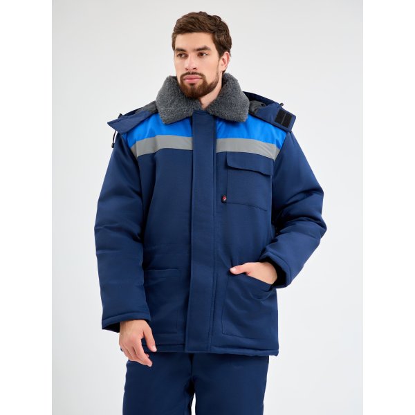 Костюм зимний Квайл-1 СОП (тк.Смесовая,210) брюки, т.синий/васильковый