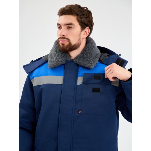 Костюм зимний Квайл-1 СОП (тк.Смесовая,210) брюки, т.синий/васильковый