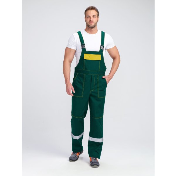 Костюм Бриготек-2 СОП (тк.Смесовая,260) п/к, зеленый/желтый