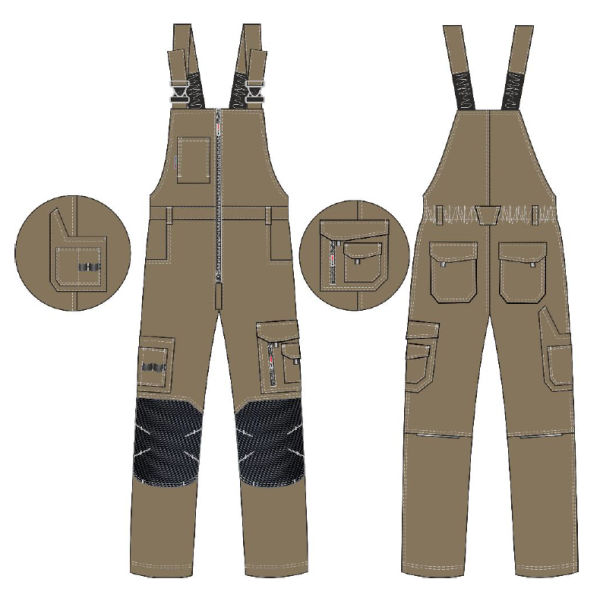 Полукомбинезон ProfLineSpecialist (тк.РипСтоп,240), коричневый/черный