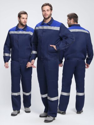 Костюм Лигор-1 СОП К. (тк.Смесовая,210) брюки, т.синий/васильковый