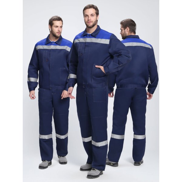 Костюм Лигор-1 СОП К. (тк.Смесовая,210) брюки, т.синий/васильковый