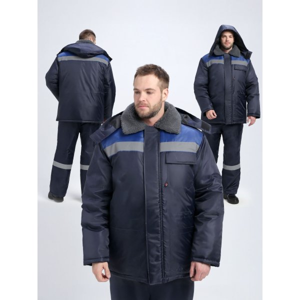 Куртка зимняя Бригада NEW (тк.Оксфорд), т.синий/васильковый