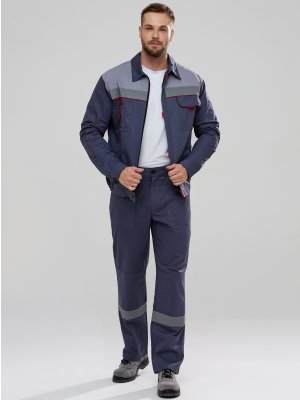 Костюм Флагман-Фаворит-1 СОП IMP (тк.Саржа,250) брюки, т.серый/св.серый