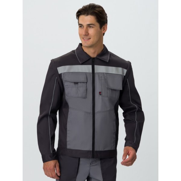 Куртка Лидер (тк.Балтекс,210), т.серый/св.серый