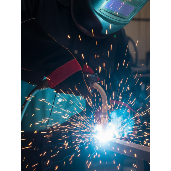 Перчатки (краги) спилковые усиленные термозащитные ProfLineLeader, черый/красный