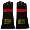 Перчатки (краги) спилковые усиленные термозащитные ProfLineLeader, черный/красный