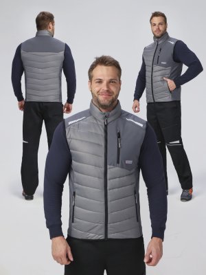 Жилет утепленный ProfLineLeader (тк.Нейлон/Софтшел), серый