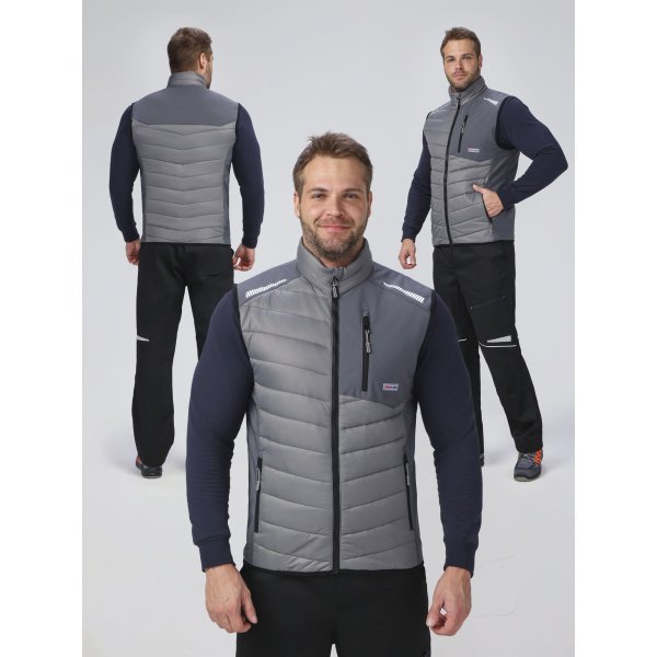 Жилет утепленный ProfLineLeader (тк.Нейлон/Софтшел), серый