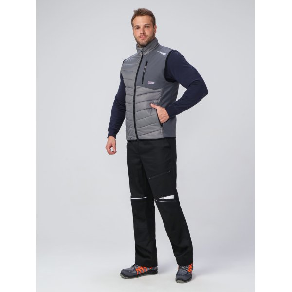 Жилет утепленный ProfLineLeader (тк.Нейлон/Софтшел), серый